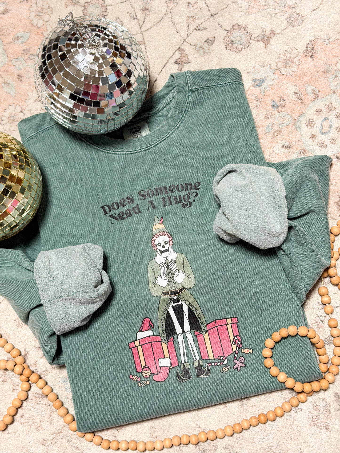 Does somebody need a hug? Christmas Skeleton sweatshirt