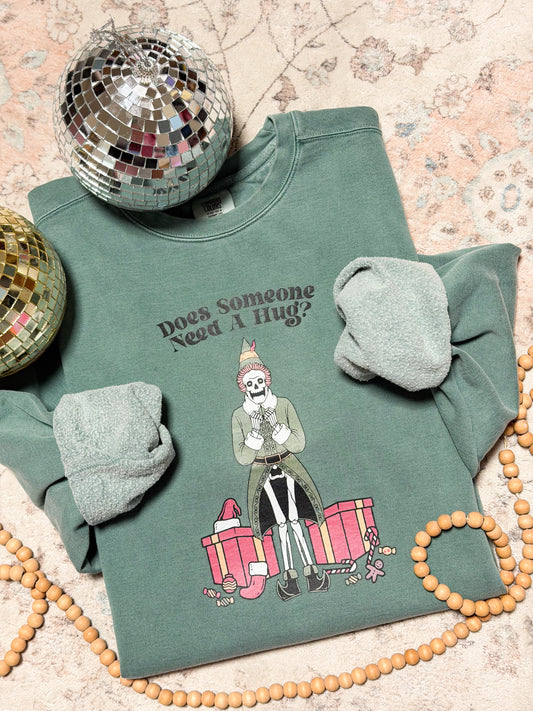 Does somebody need a hug? Christmas Skeleton sweatshirt